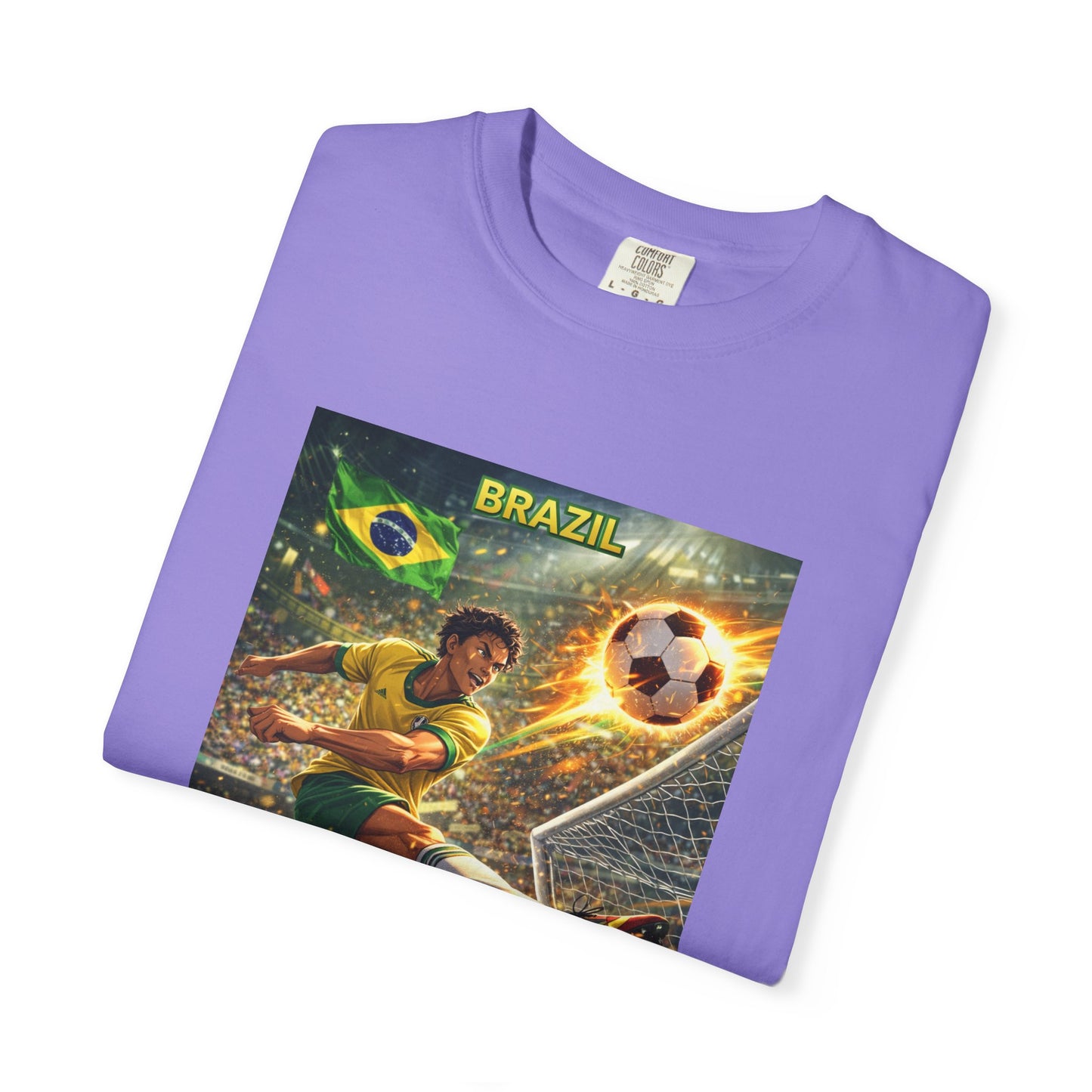 Brazil Soccer T-Shirt – Vintage Player Kick Graphic (Brazil)