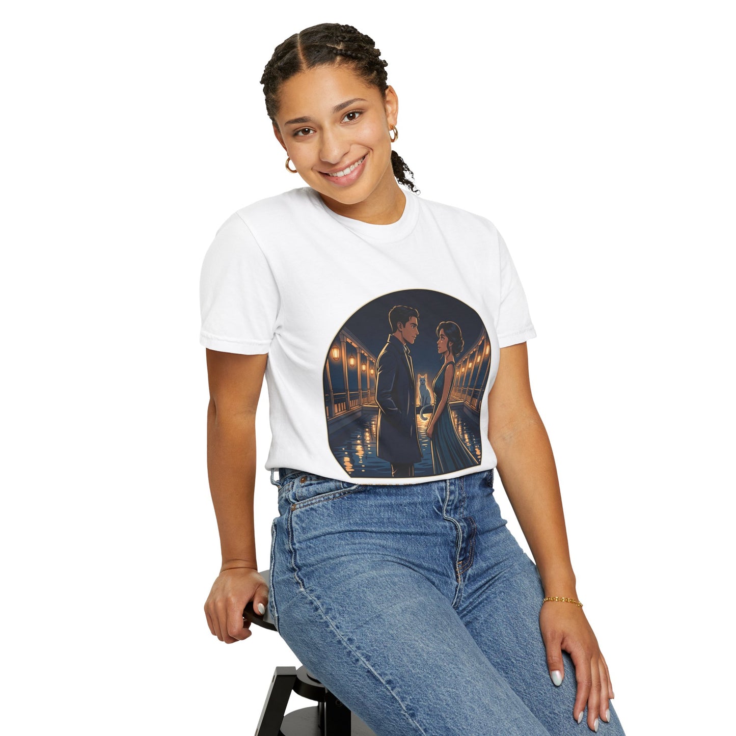 Romantic Night Stroll T-Shirt — "Even in the Quiet... We Shine" Graphic Tee