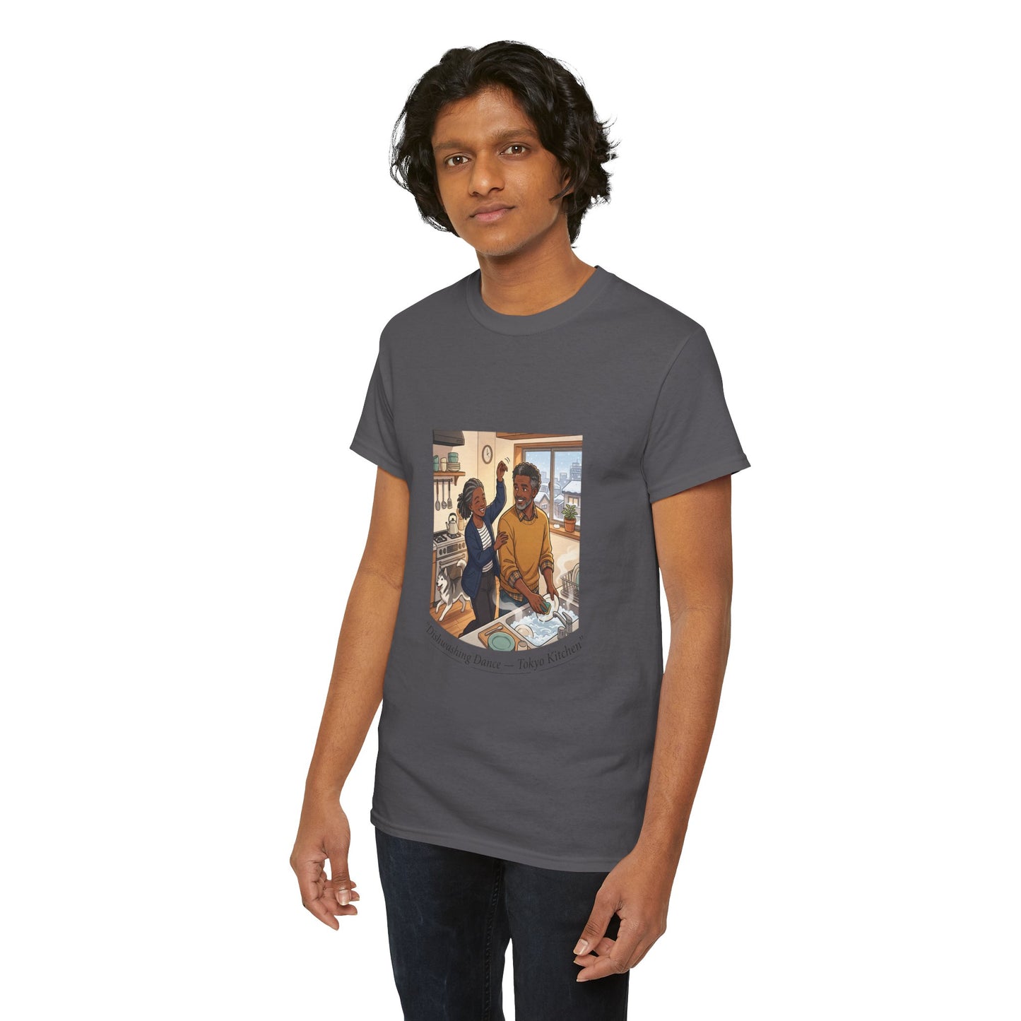Dishwashing Dance Tee — Couple Kitchen Graphic T-Shirt
