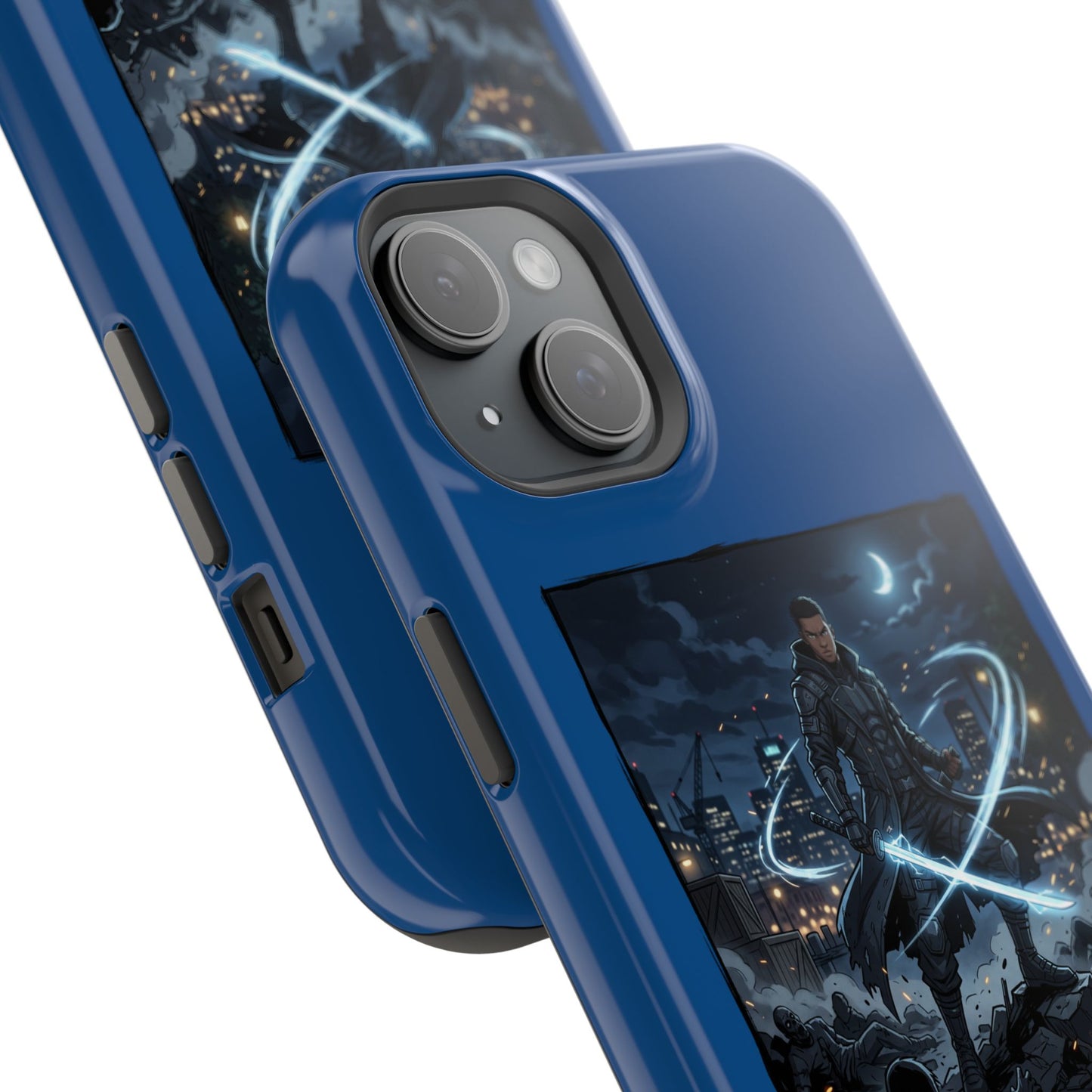 Magnetic Impact-Resistant Phone Case — Night Warrior Sci‑Fi Design