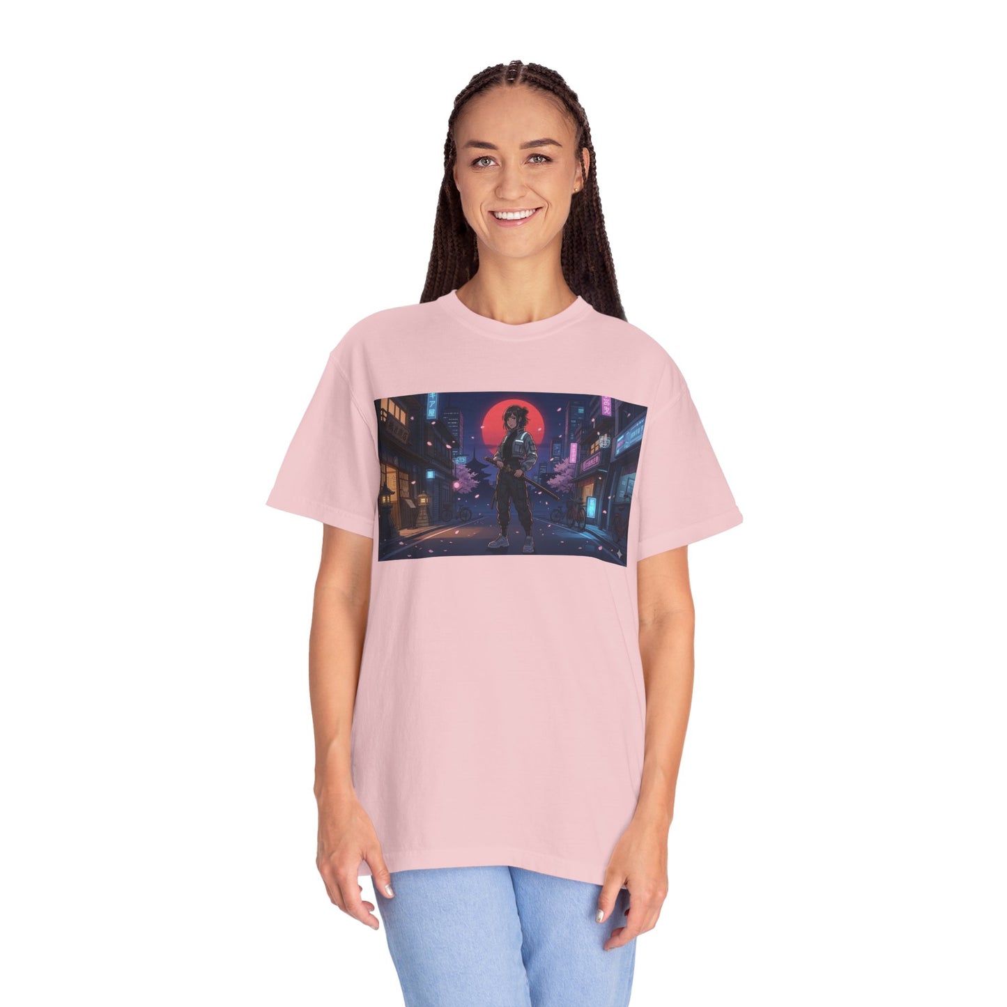 Cyberpunk Samurai T-Shirt — Neon Night Street Art Tee
