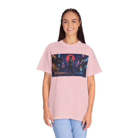Cyberpunk Samurai T-Shirt — Neon Night Street Art Tee