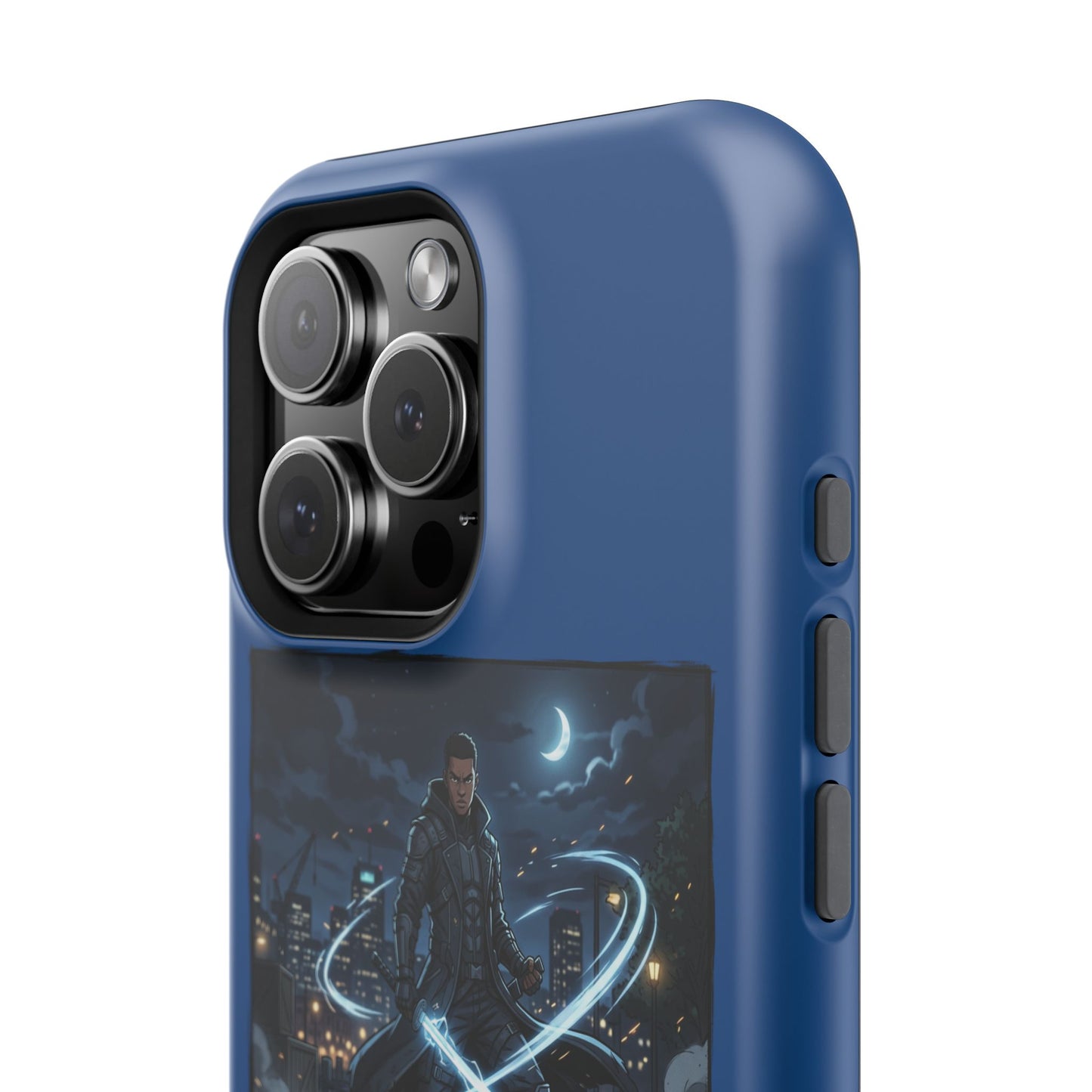 Magnetic Impact-Resistant Phone Case — Night Warrior Sci‑Fi Design