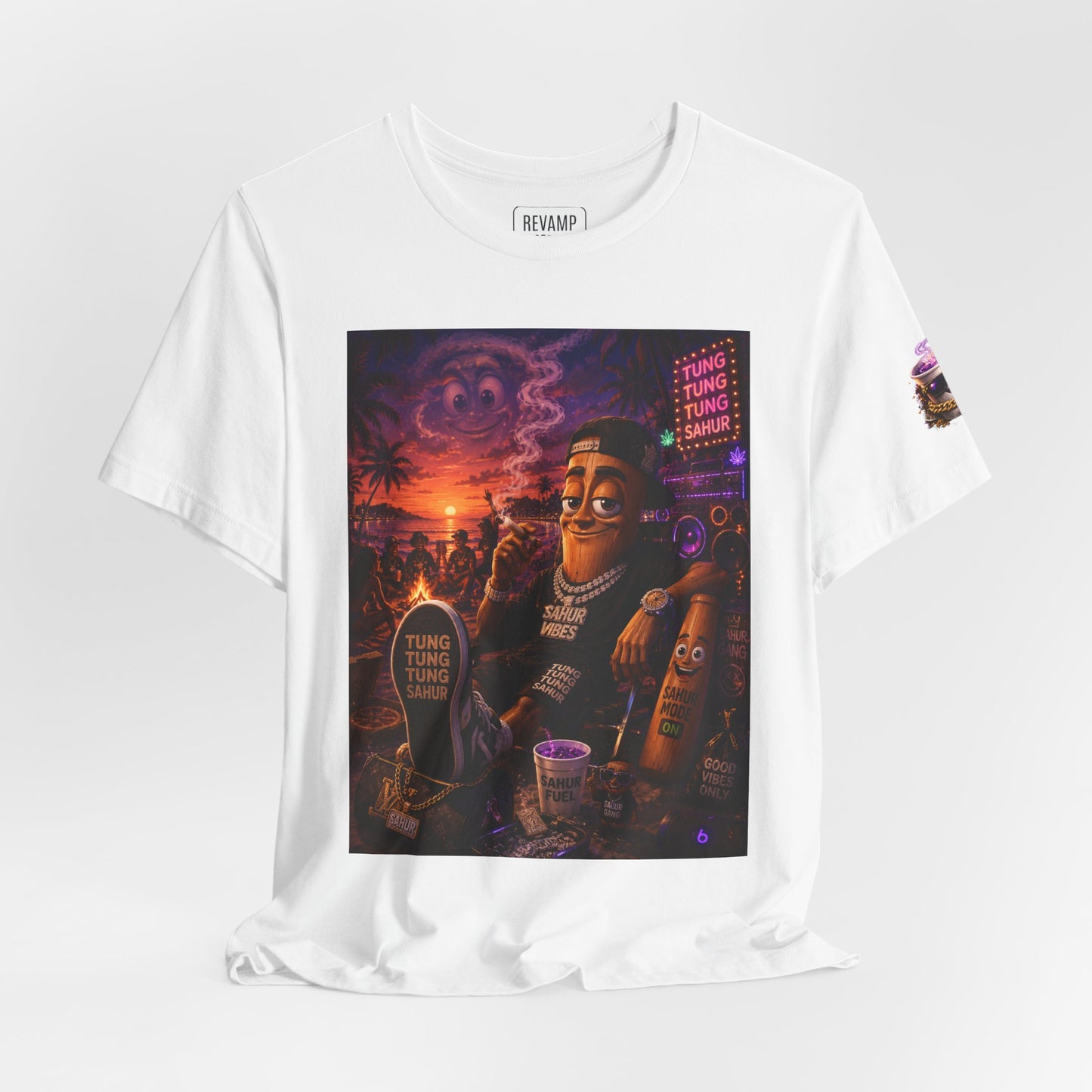 Tung Tung Tung Sahur T-Shirt — "Summertime Vibes" Retro Beach Party Graphic Tee