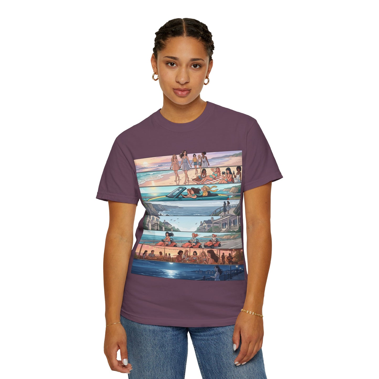 Beach Day Comic Panel T-Shirt — 'Meet Me Where the Waves' Graphic Tee