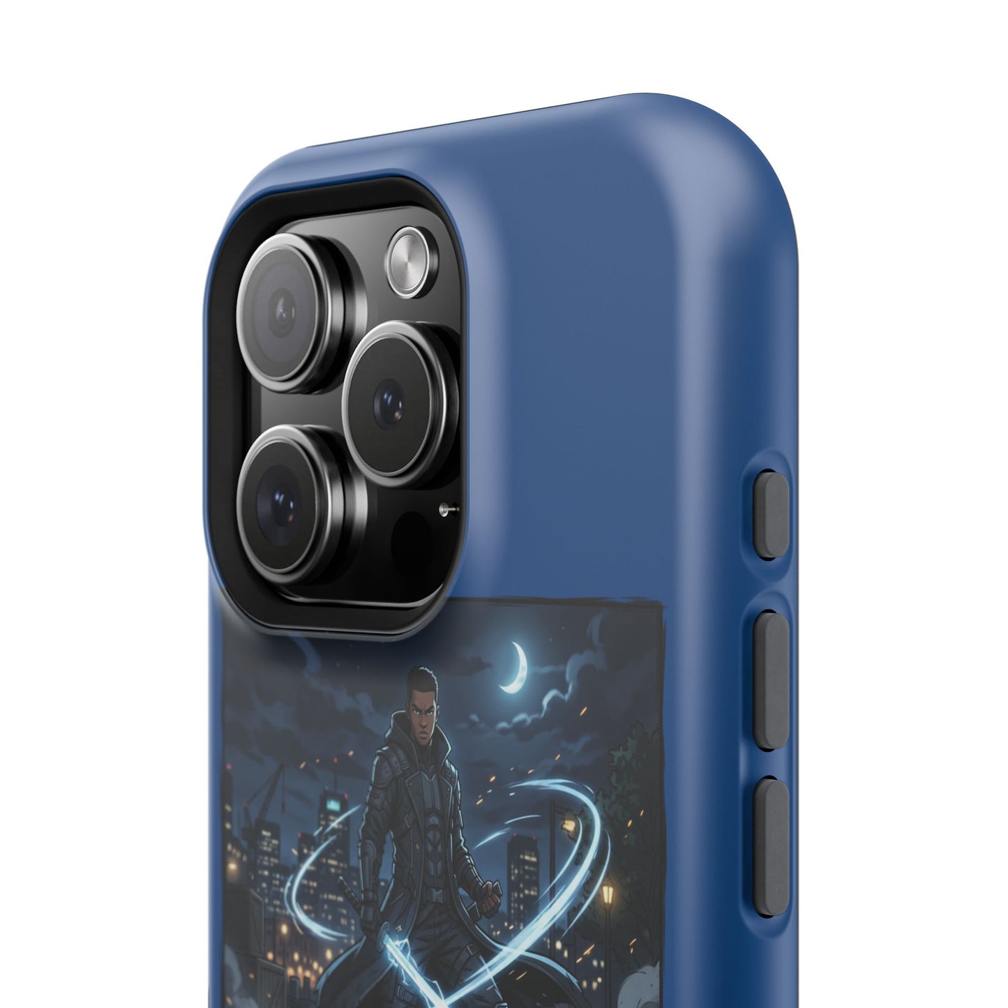 Magnetic Impact-Resistant Phone Case — Night Warrior Sci‑Fi Design