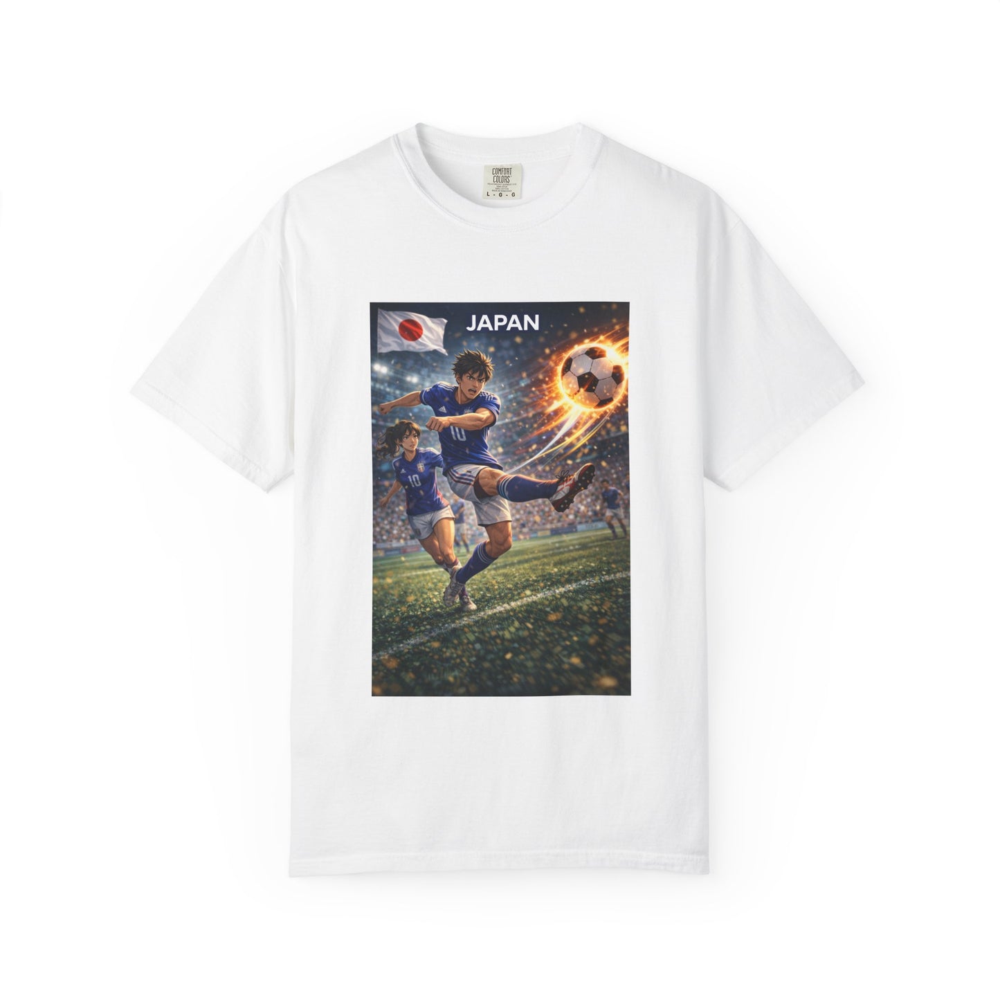 Japan Soccer Team Graphic T‑Shirt — Dynamic Football Players Design