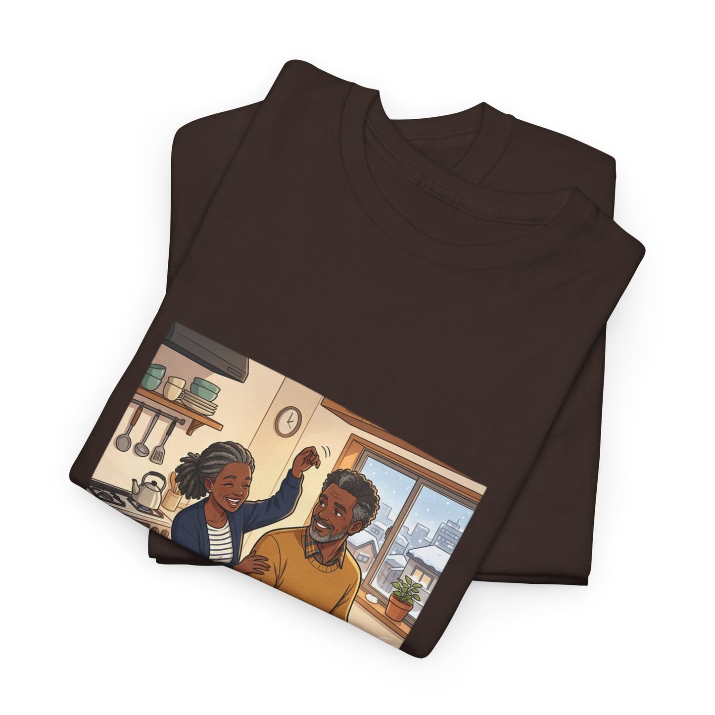Dishwashing Dance Tee — Couple Kitchen Graphic T-Shirt