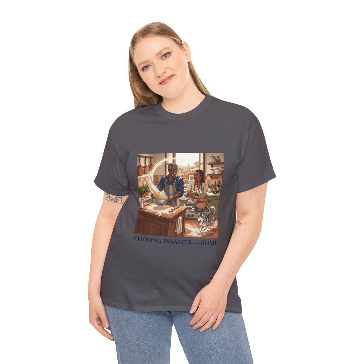 T-Shirt — 'Cooking Disaster — Rome' Illustrated Cooking Tee