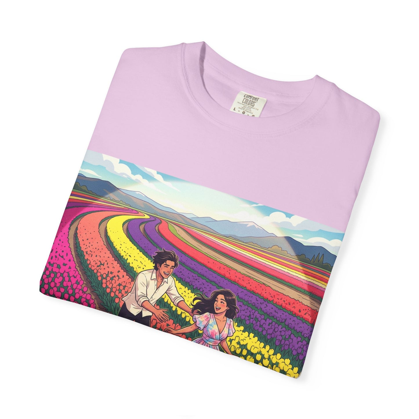 Spring of Us T-Shirt — Floral Field Vintage Couple Graphic Tee