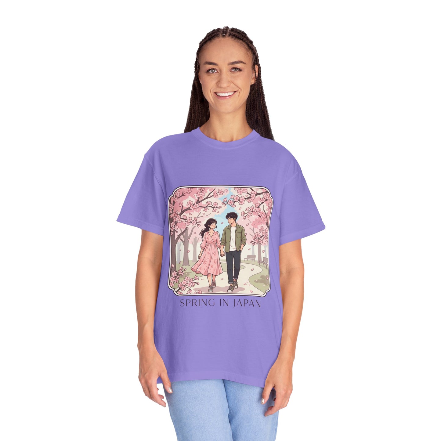 Spring in Japan T-Shirt — Cherry Blossom Couple Graphic Tee