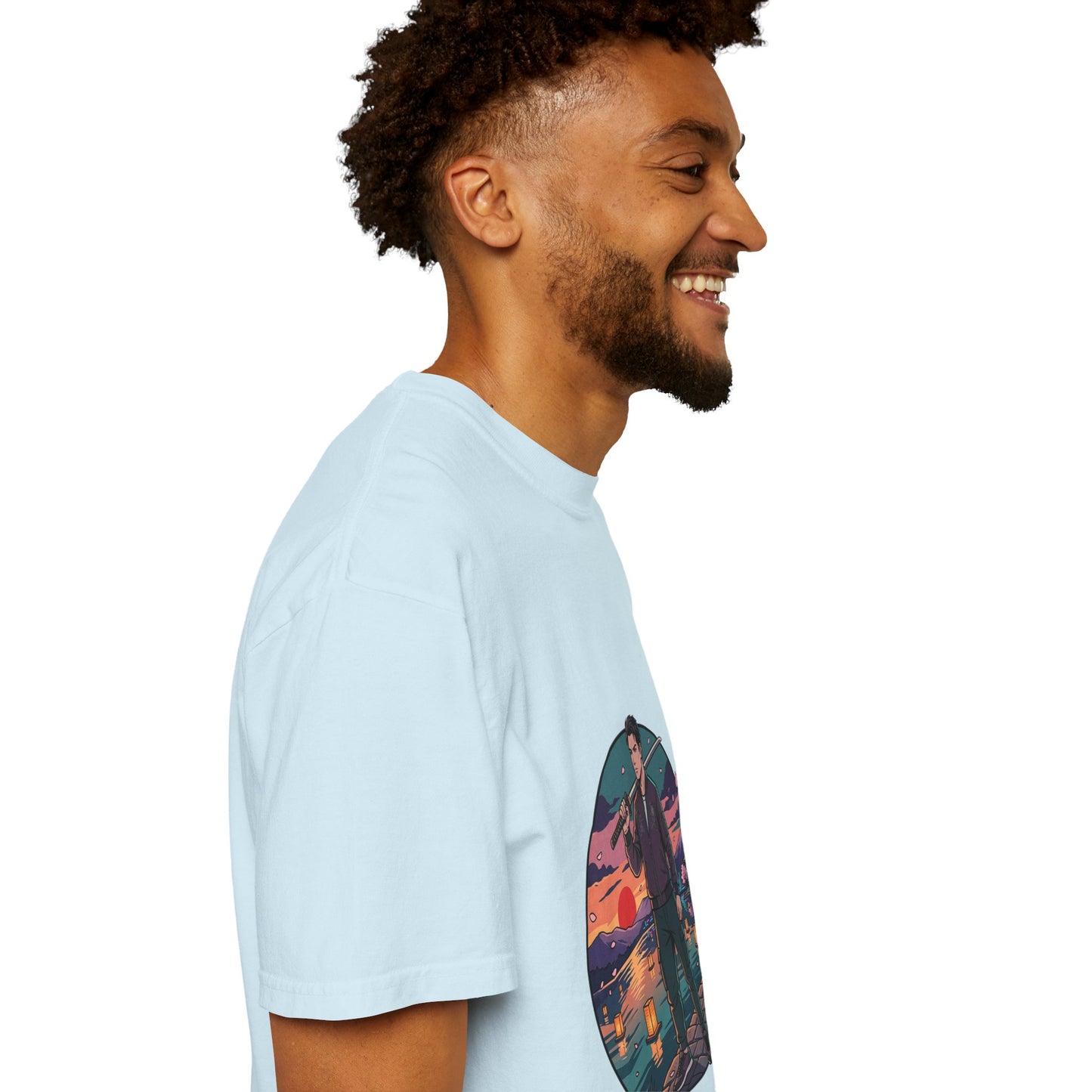 Vintage Night Harbor T-Shirt — Retro Sunset Fisherman Graphic Tee