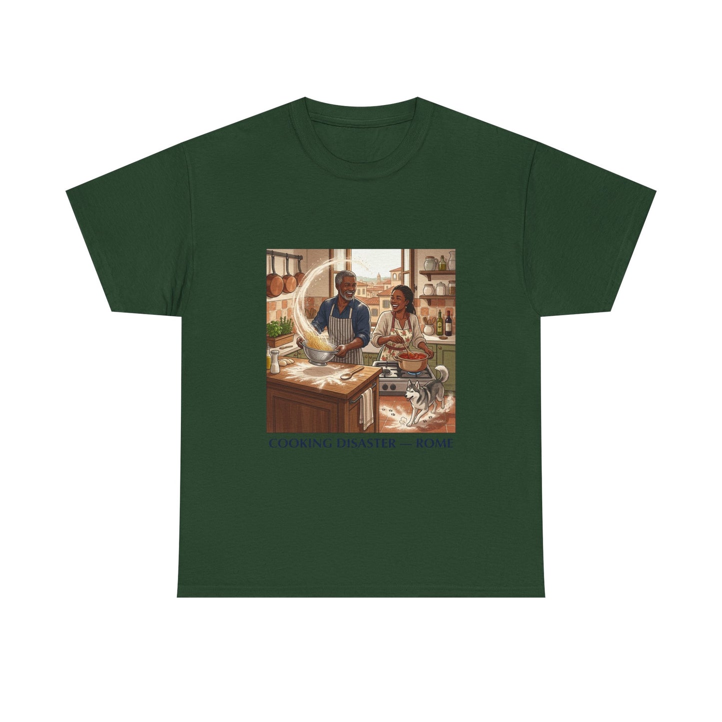 T-Shirt — 'Cooking Disaster — Rome' Illustrated Cooking Tee