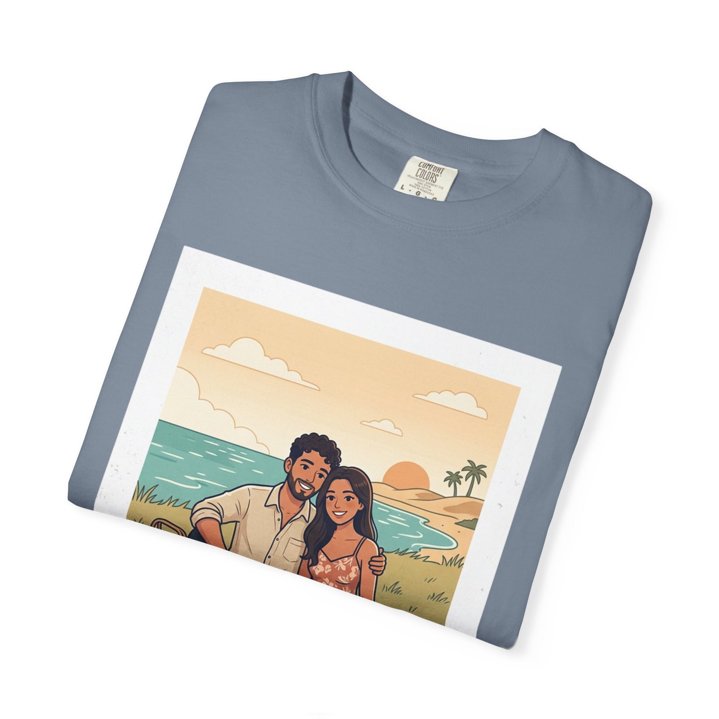 Beach Picnic Couple T‑Shirt — “The best days aren’t planned.” Relaxed Vacation Tee