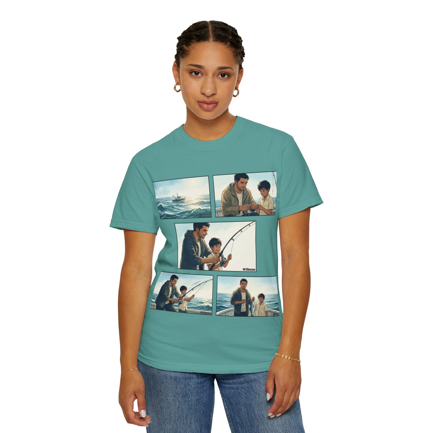 MORNING TIDES” (FATHER & SON EDITION) T-Shirt — Dad & Son Beach Fishing Graphic Tee