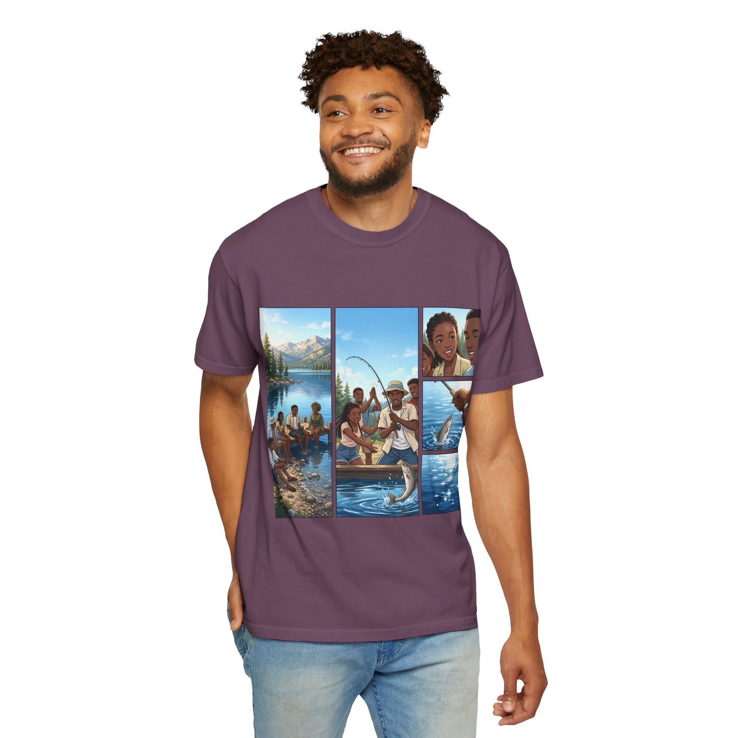 ake Tahoe Fishing Moments T-Shirt — Retro Outdoors Fishing Graphic Tee