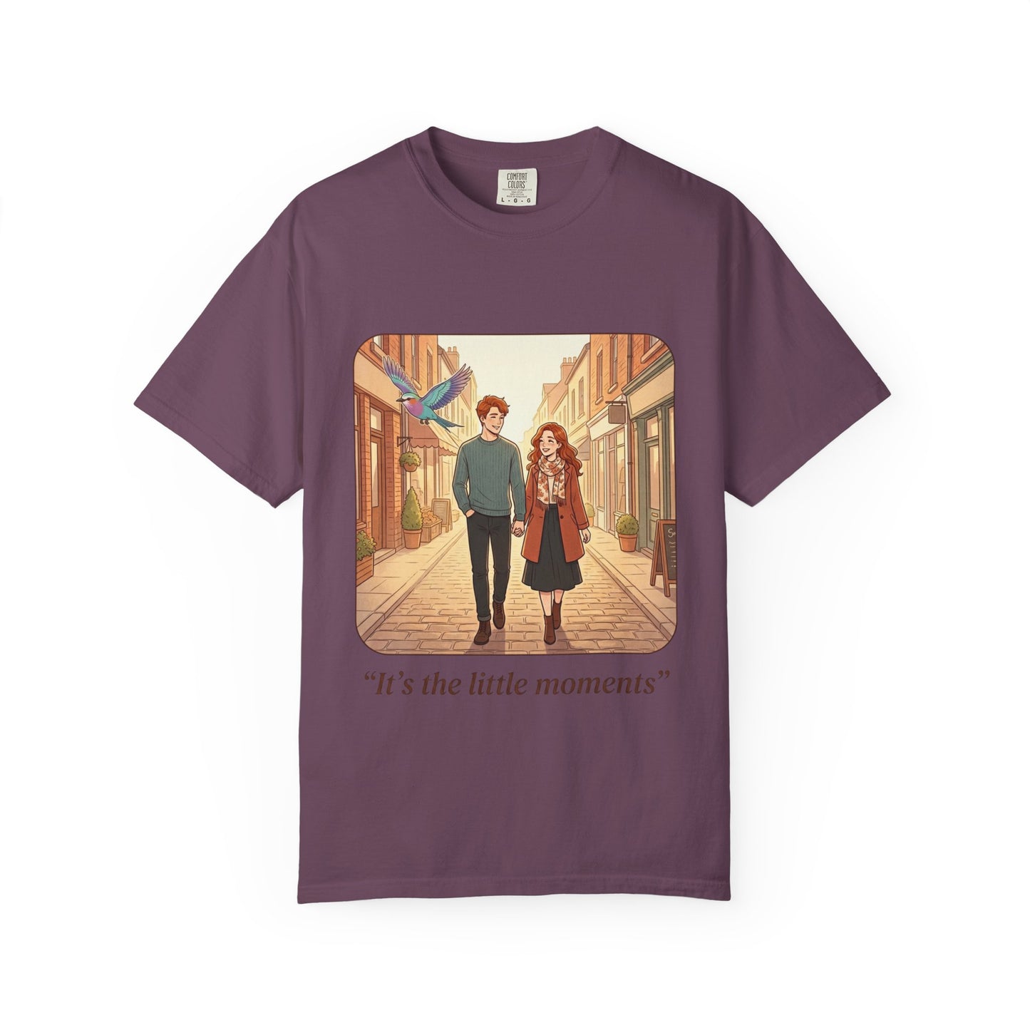 Romantic Stroll T-Shirt — “It’s the little moments” Couple Illustration Tee