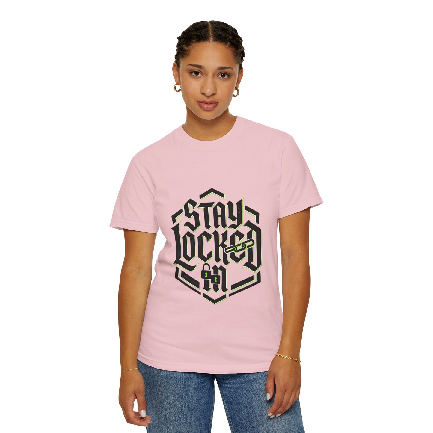 Stay Locked T-Shirt — Hexagonal Streetwear Graphic Tee