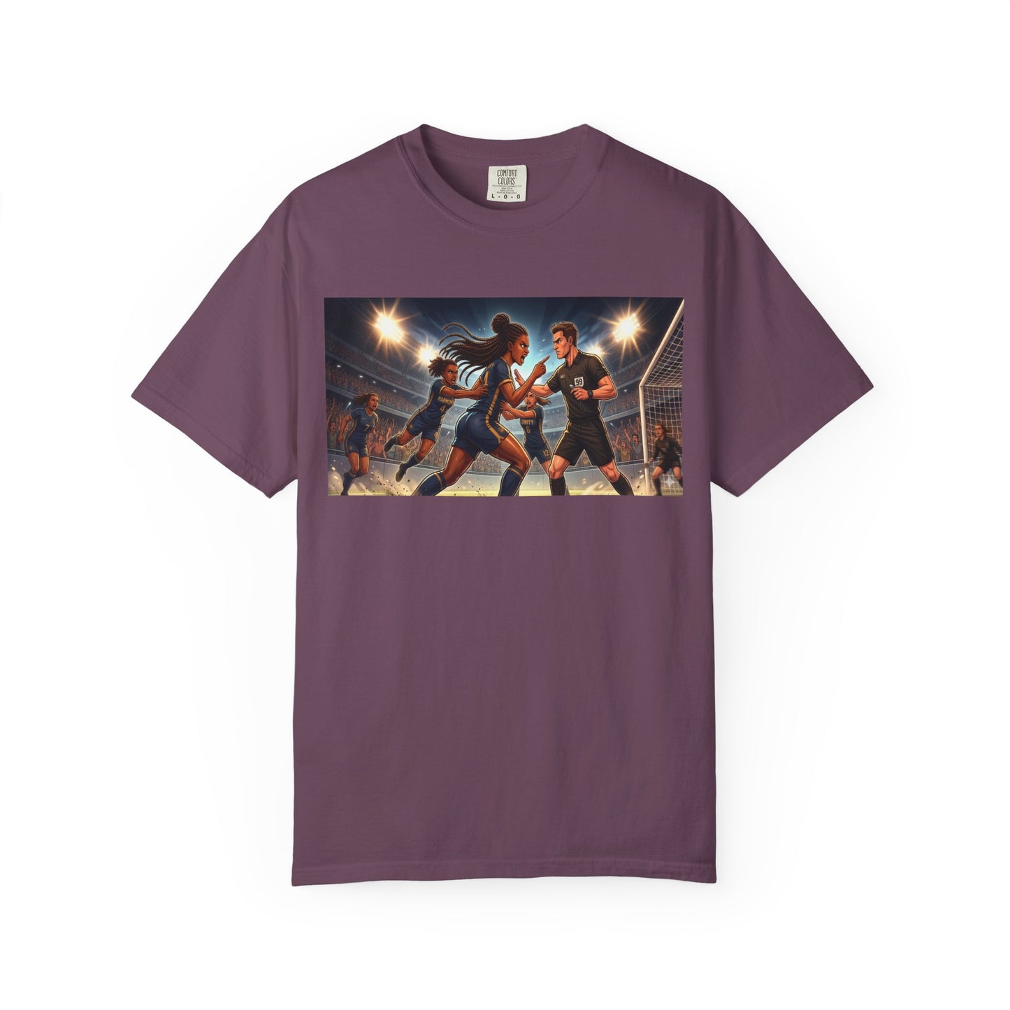 Soccer Night Match T-Shirt — Dynamic Players Under Stadium Lights