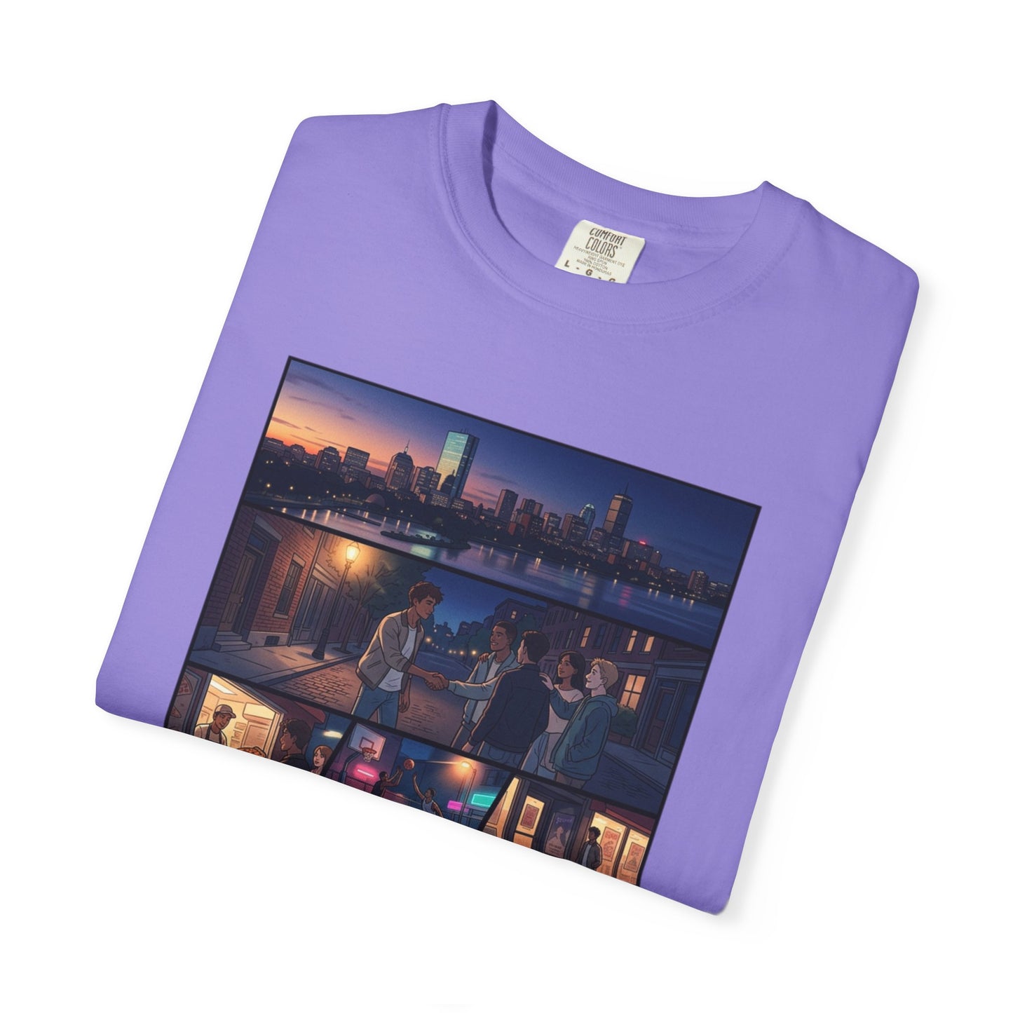Boston: Built Different - City Nights Photo Collage T-Shirt