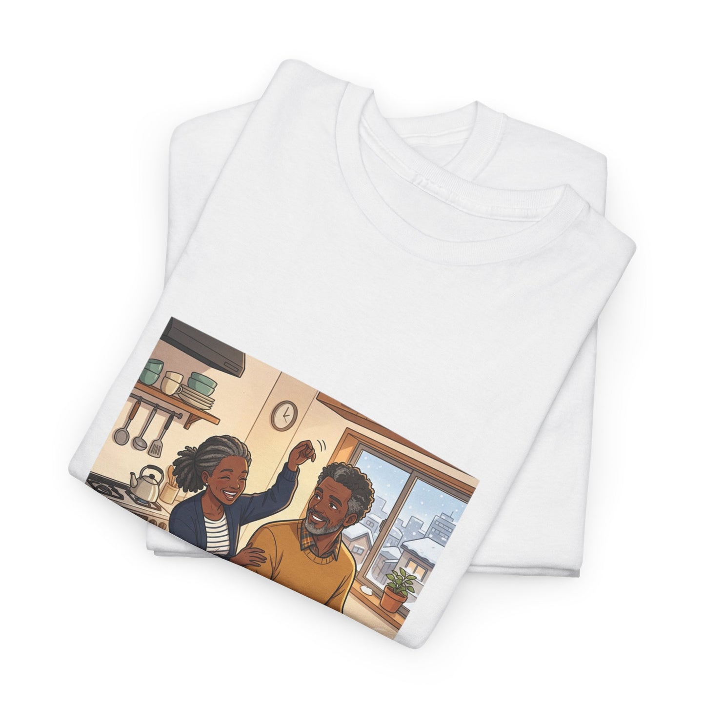 Dishwashing Dance Tee — Couple Kitchen Graphic T-Shirt