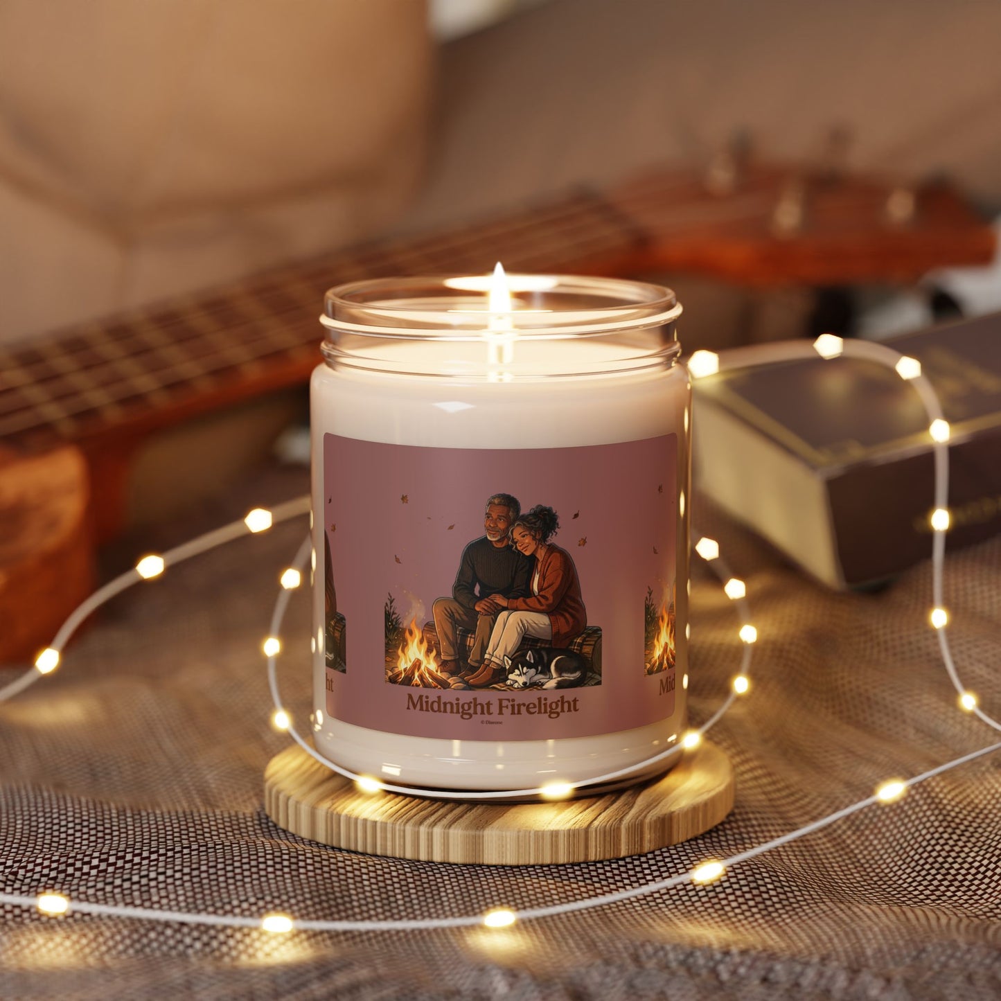 Midnight Firelight Scented Soy Candle — Cozy Campfire Aromas, 9oz