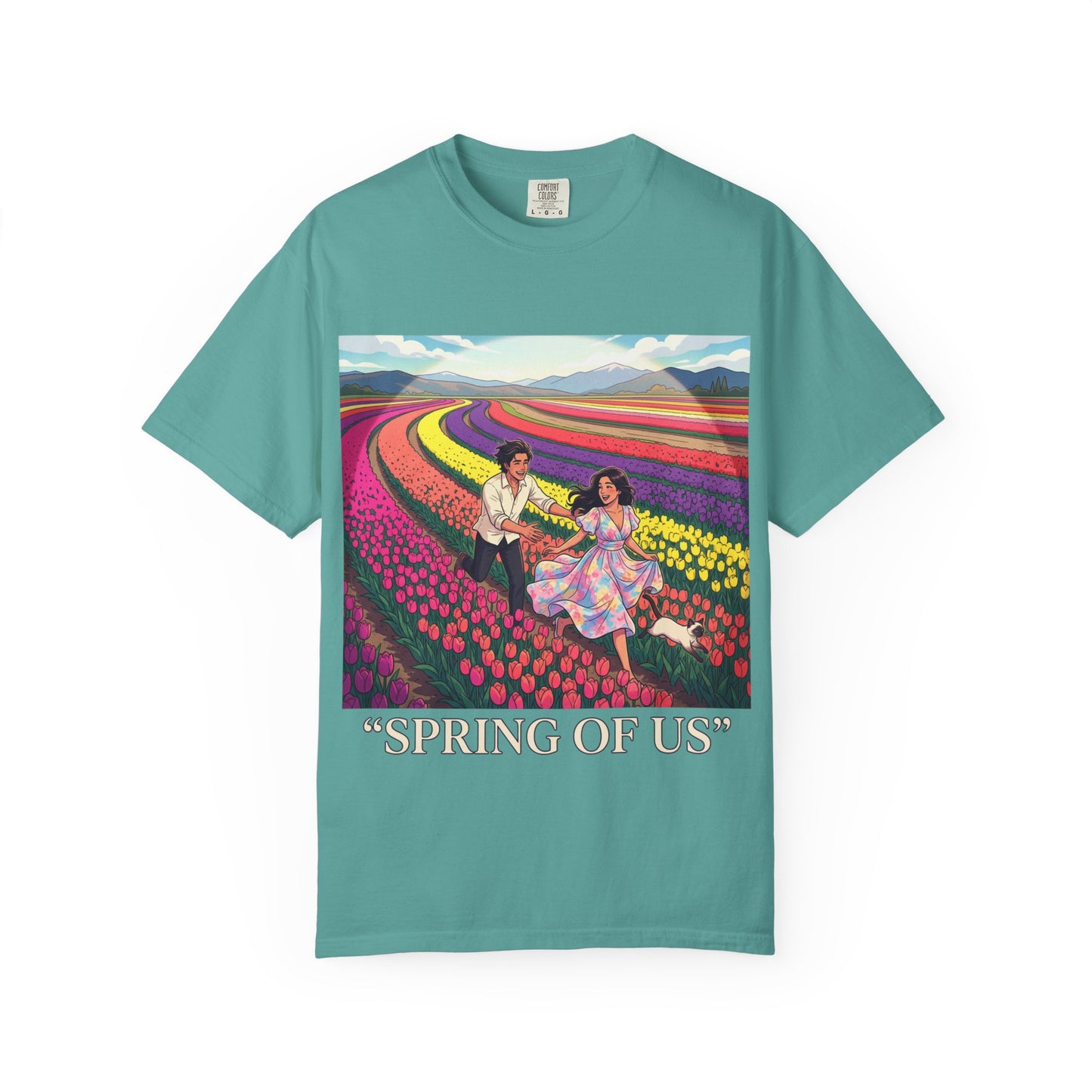 Spring of Us T-Shirt — Floral Field Vintage Couple Graphic Tee