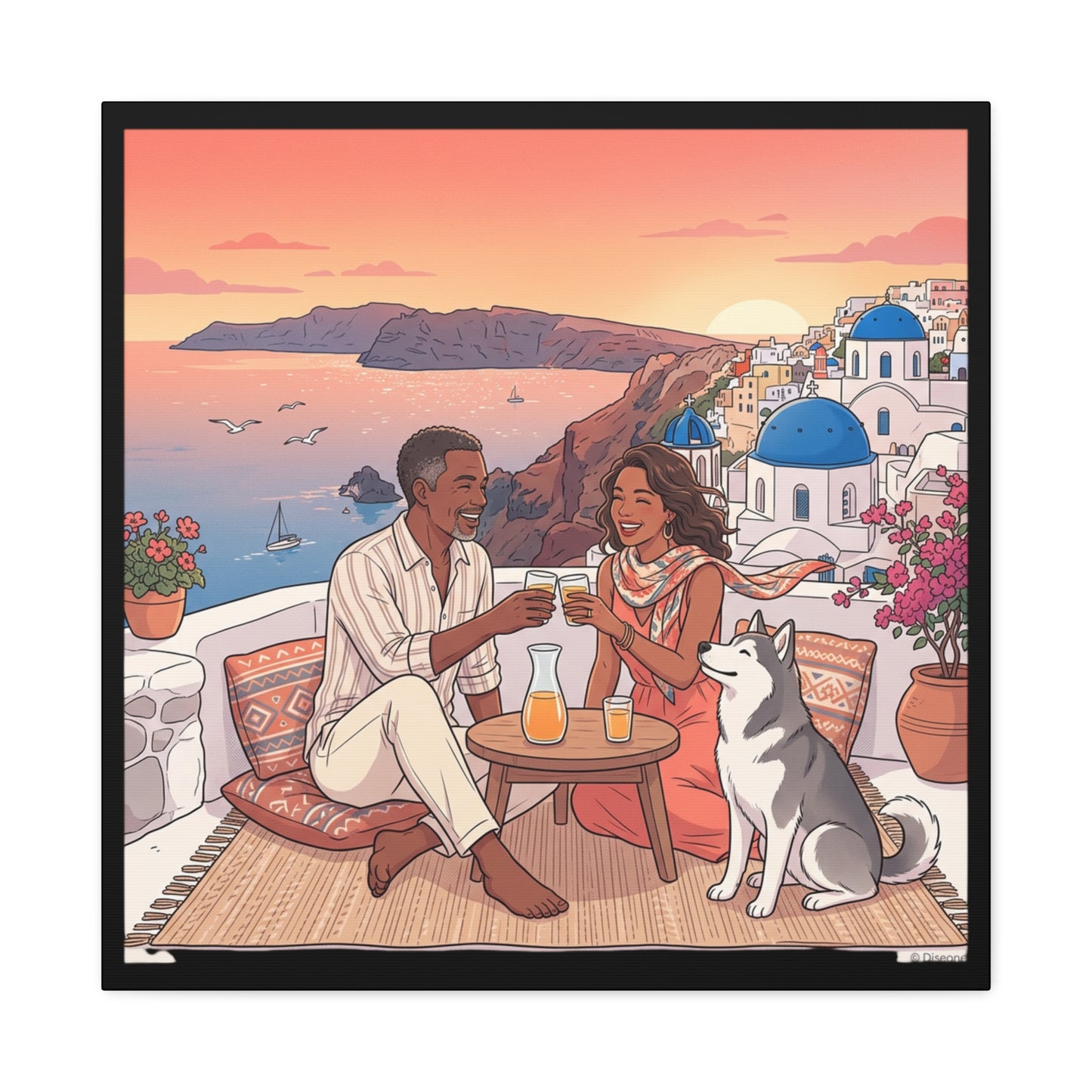 Santorini, Greece – “Sunset Serenade - Matte Canvas, Stretched, 1.25"