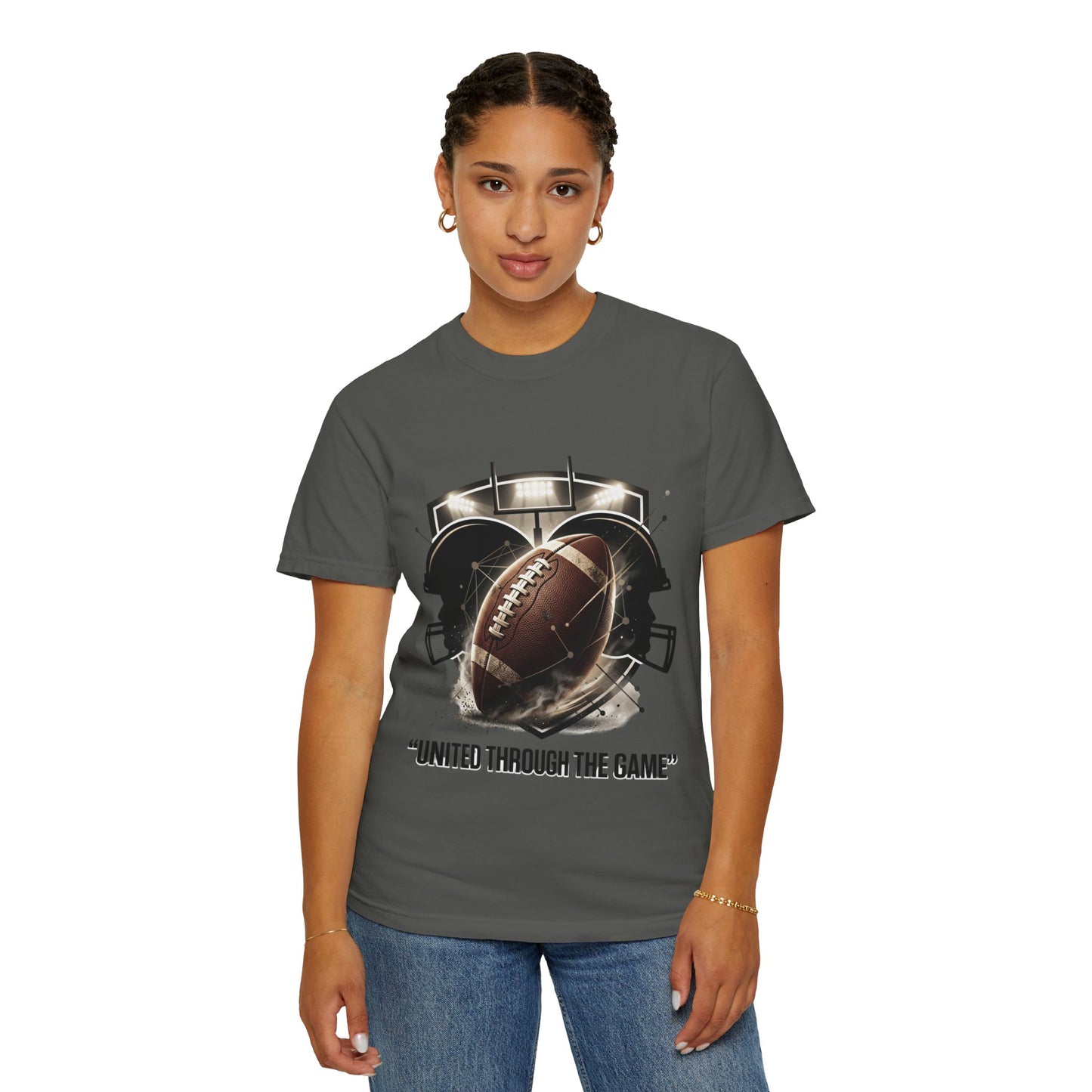 Football T-Shirt — "United Through the Game" Team Spirit Tee