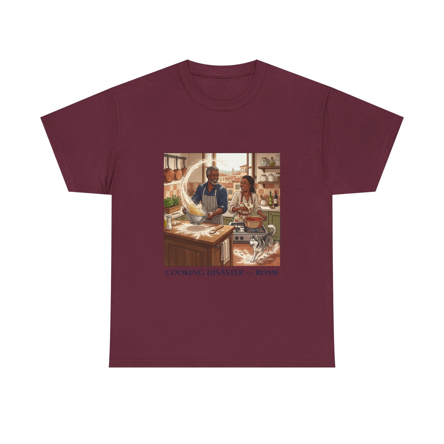T-Shirt — 'Cooking Disaster — Rome' Illustrated Cooking Tee