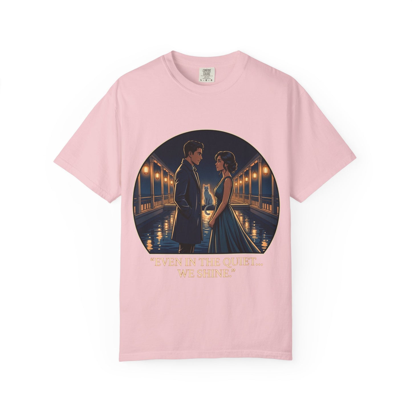 Romantic Night Stroll T-Shirt — "Even in the Quiet... We Shine" Graphic Tee