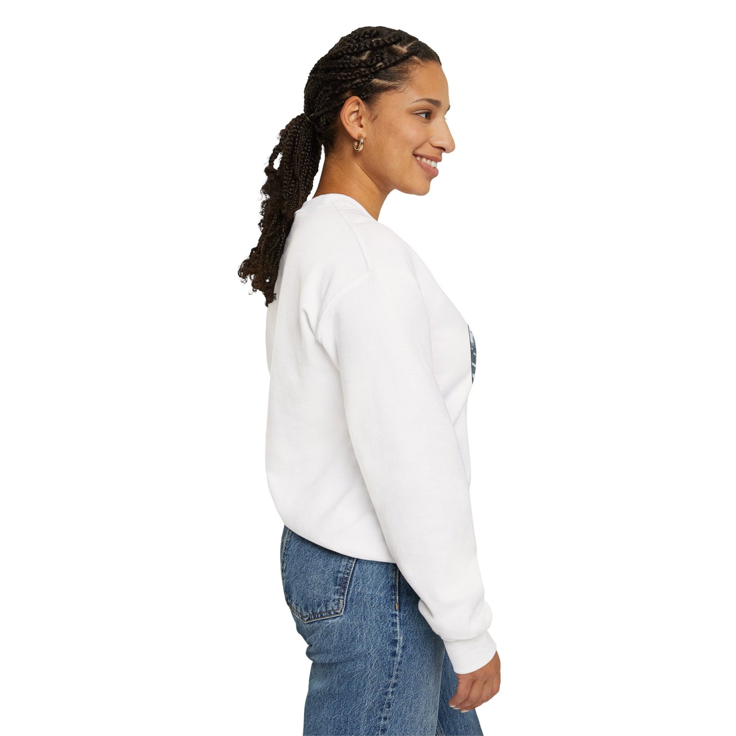 Crewneck Sweatshirt — Franconia Notch Winter Couple Scenic Graphic