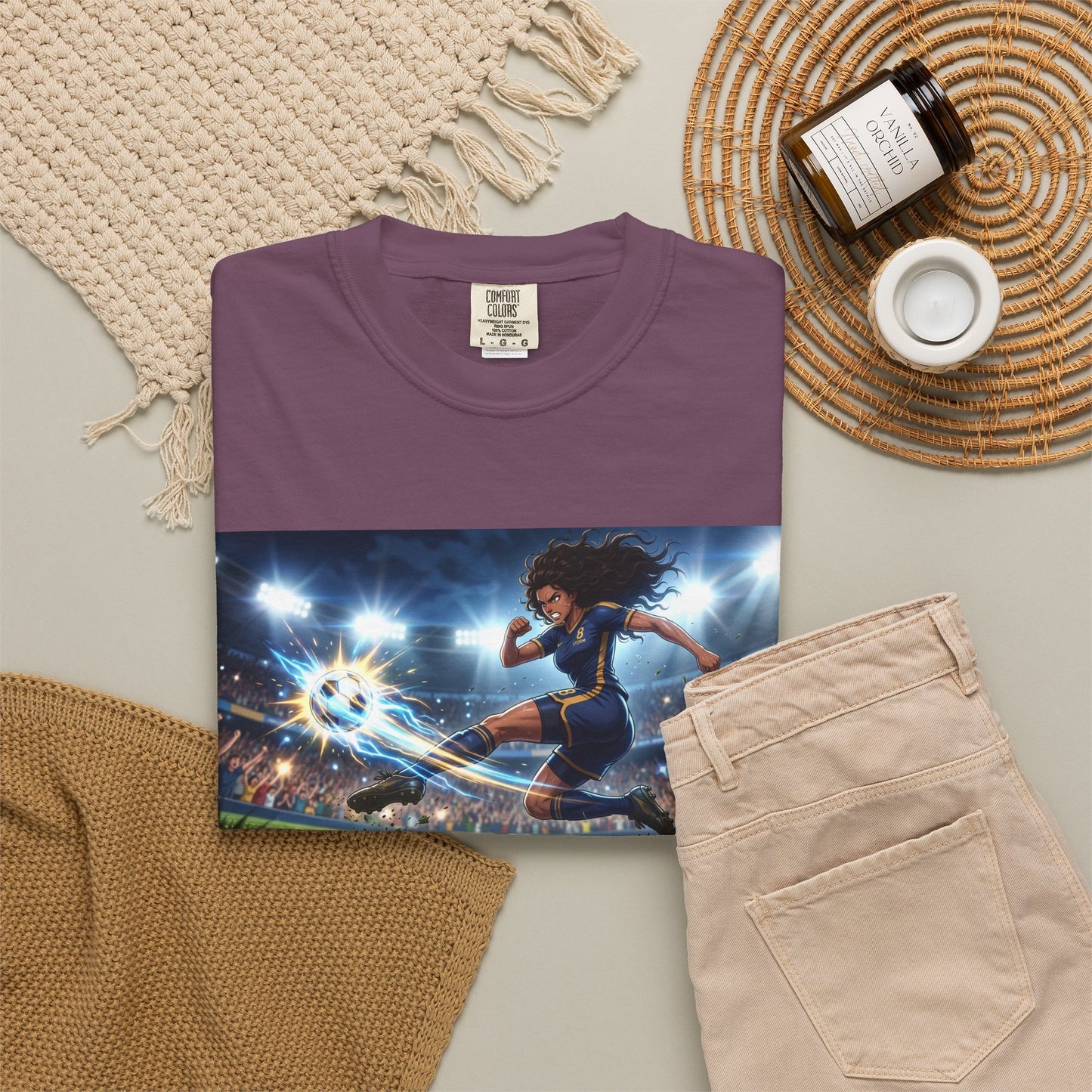 Soccer Kick Graphic T-Shirt — Energetic Stadium Football Design