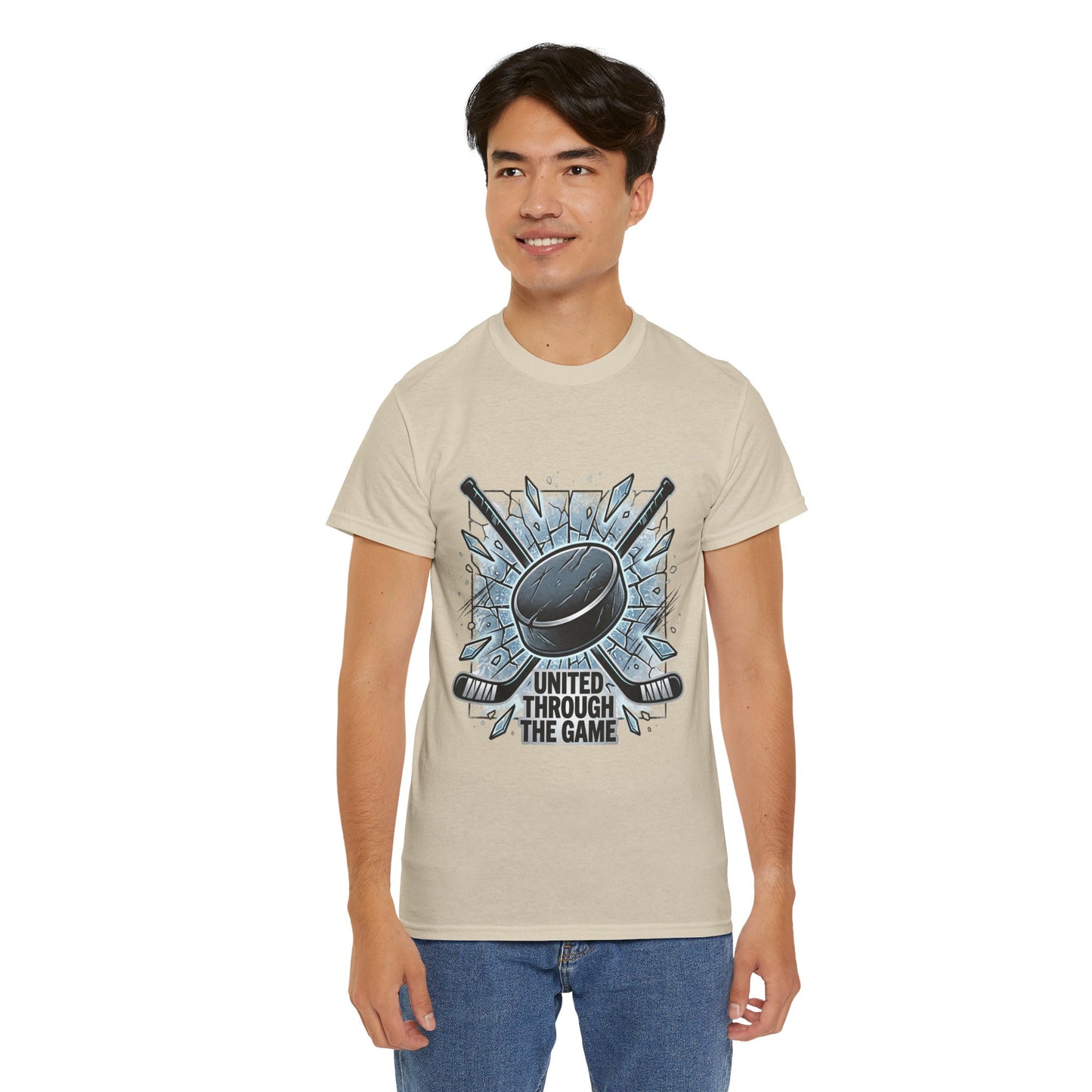 Hockey T-Shirt — "United Through the Game" Graphic Tee