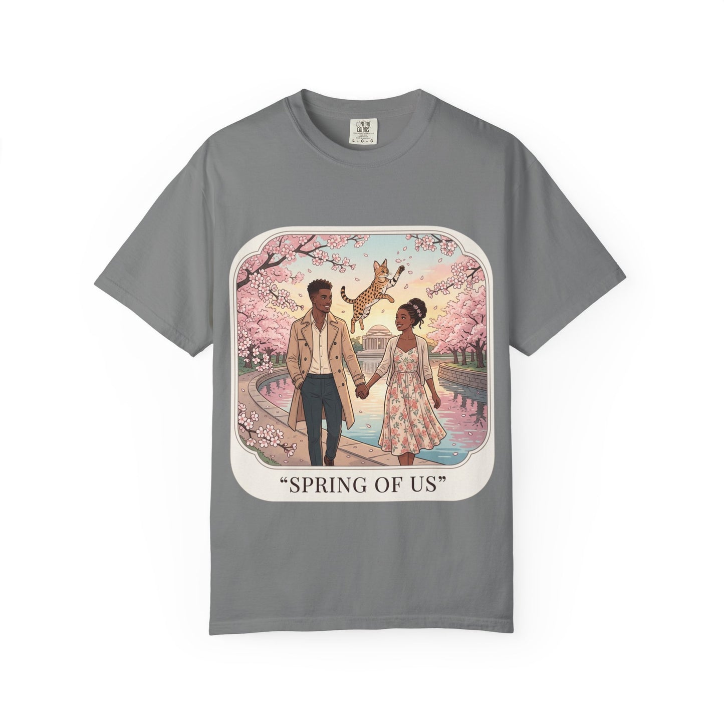 Spring of Us T-Shirt — Romantic Cherry Blossom Couple Graphic Tee