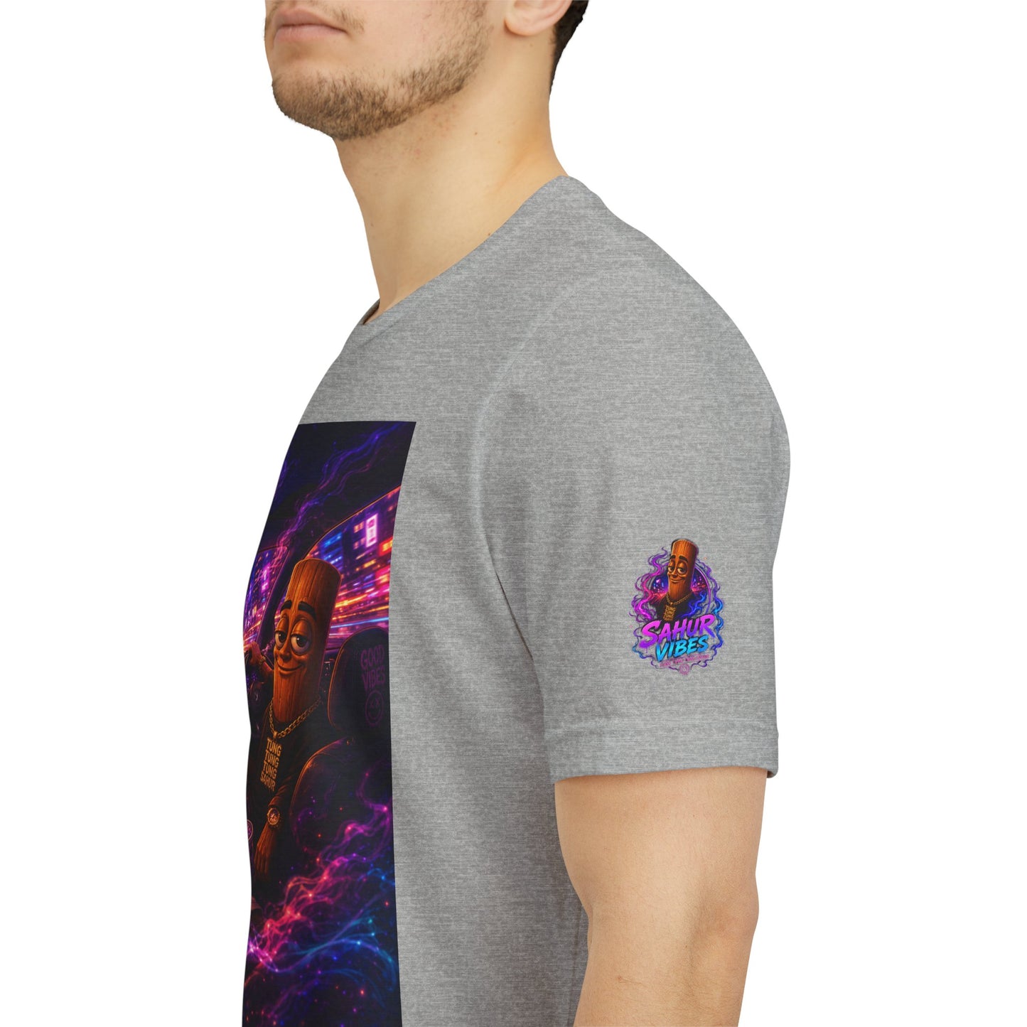 Tung Tung Tung Sahur Who Ride Like Us T-Shirt — Night Cruise Vaporwave Graphic Tee