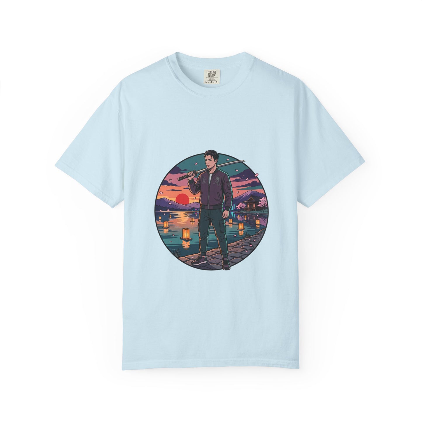 Vintage Night Harbor T-Shirt — Retro Sunset Fisherman Graphic Tee