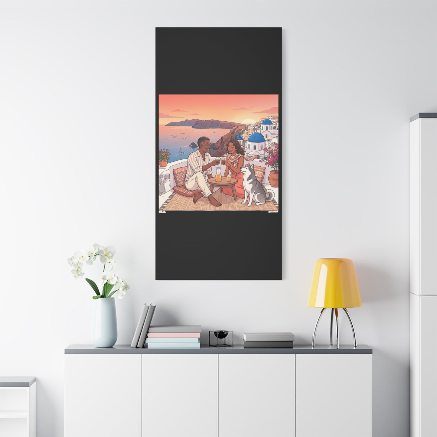 Santorini, Greece – “Sunset Serenade - Matte Canvas, Stretched, 1.25"