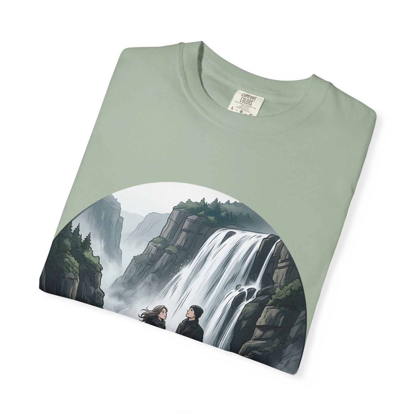 Explore More T-Shirt — Adventure Graphic Tee with Waterfall Scene