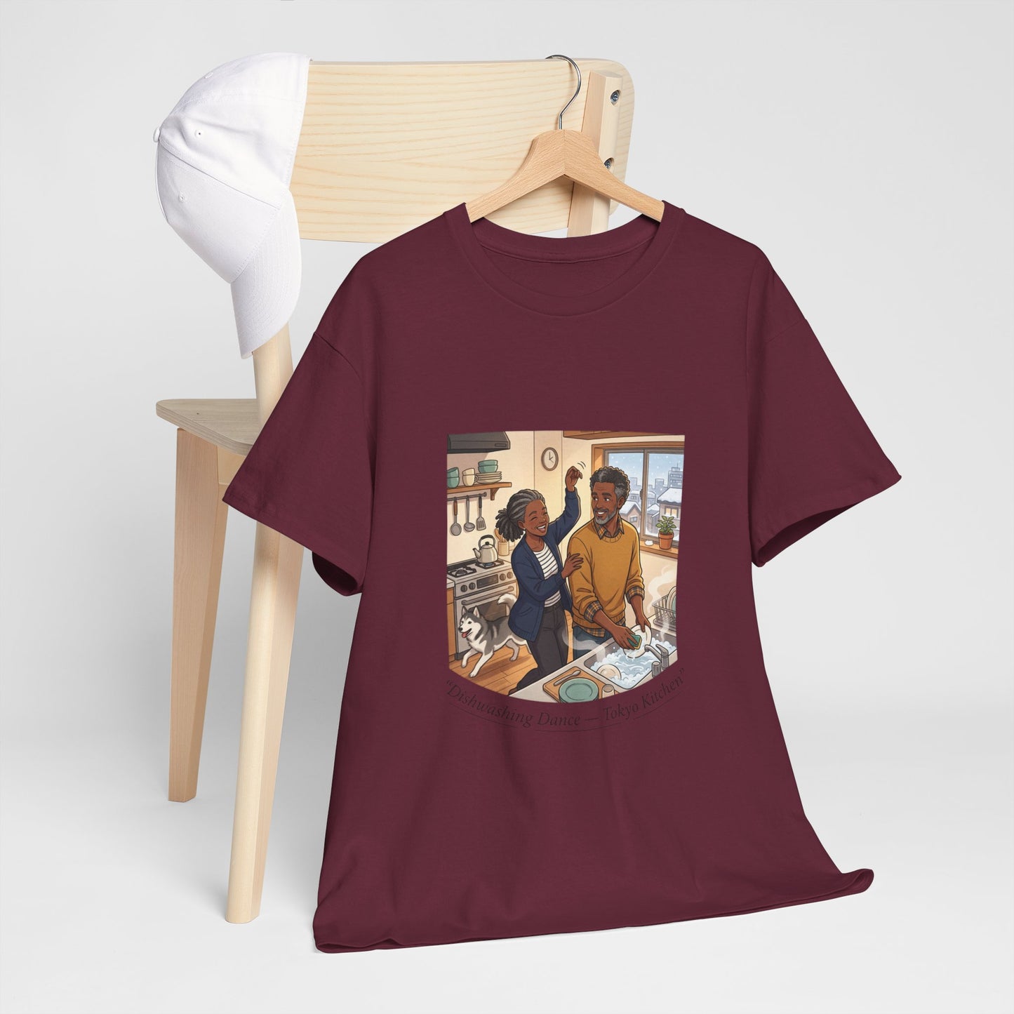 Dishwashing Dance Tee — Couple Kitchen Graphic T-Shirt