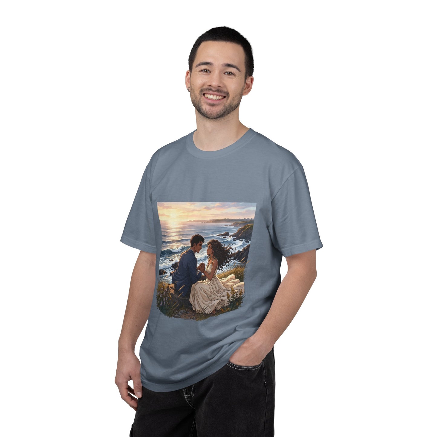 Romantic Sunset Beach Couple T-Shirt