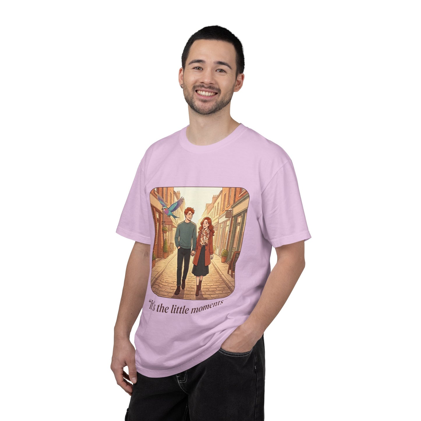 Romantic Stroll T-Shirt — “It’s the little moments” Couple Illustration Tee