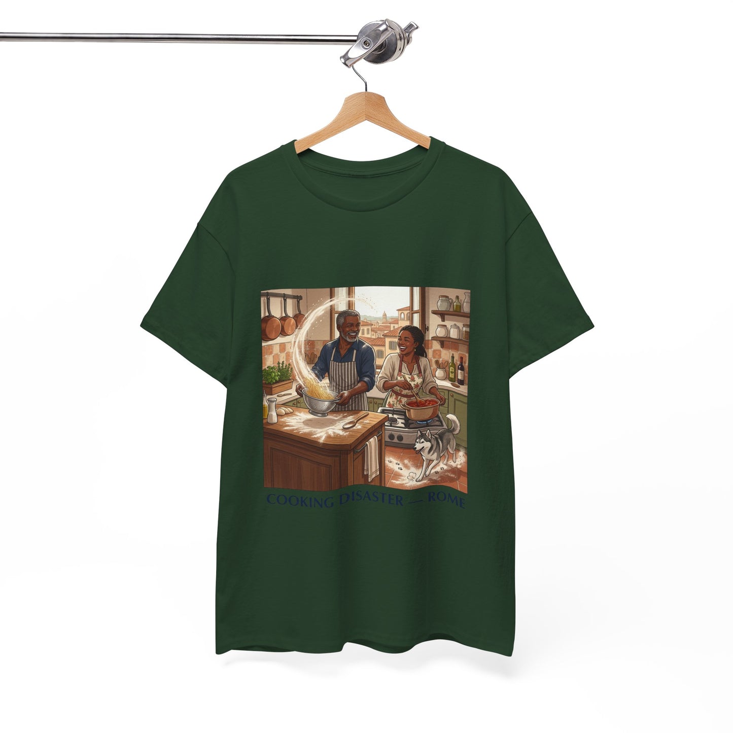 T-Shirt — 'Cooking Disaster — Rome' Illustrated Cooking Tee
