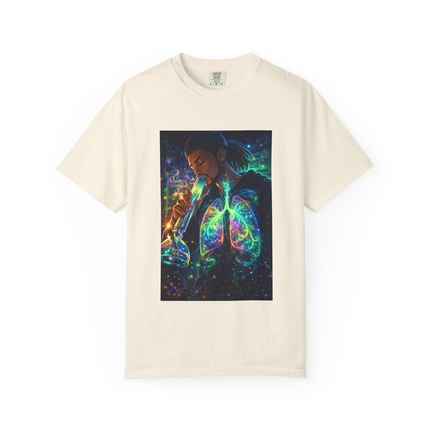 Cosmic Lungs T-Shirt — Neon Anatomical Art Tee