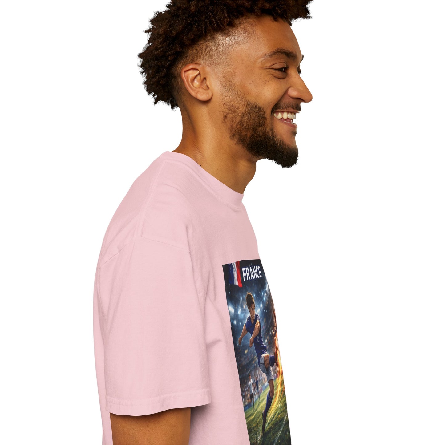 France Soccer Player Graphic T-Shirt — Football Kick Stadium Design