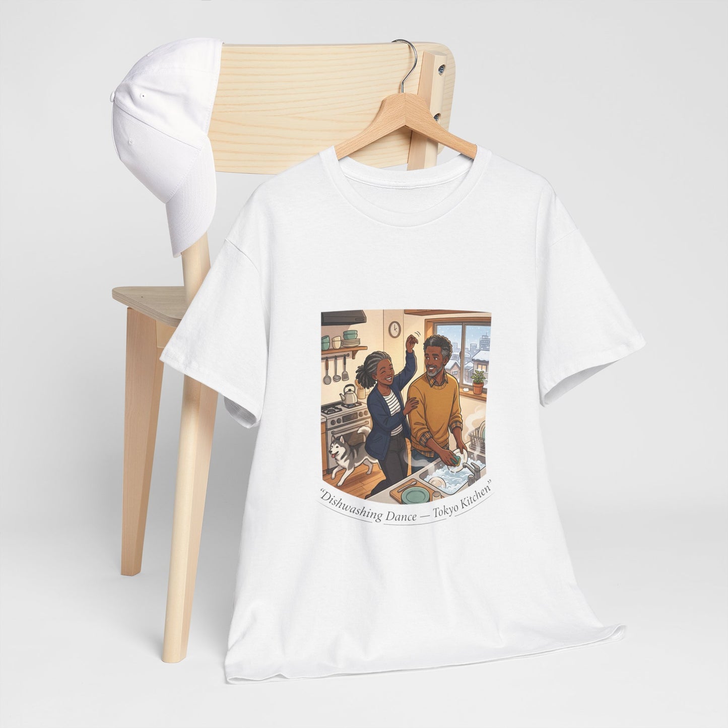 Dishwashing Dance Tee — Couple Kitchen Graphic T-Shirt
