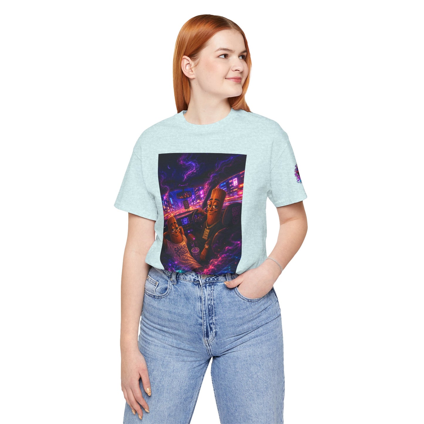 Tung Tung Tung Sahur Who Ride Like Us T-Shirt — Night Cruise Vaporwave Graphic Tee