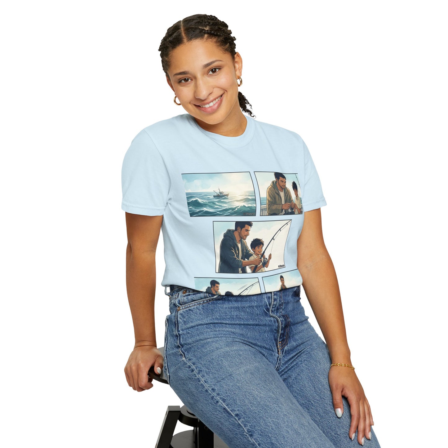 MORNING TIDES” (FATHER & SON EDITION) T-Shirt — Dad & Son Beach Fishing Graphic Tee