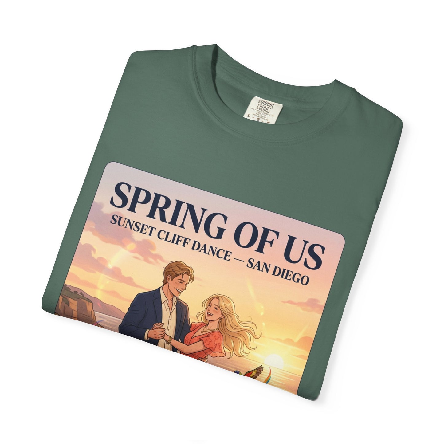 Spring of Us T‑Shirt — Sunset Cliff Dance San Diego Vintage Romance Tee