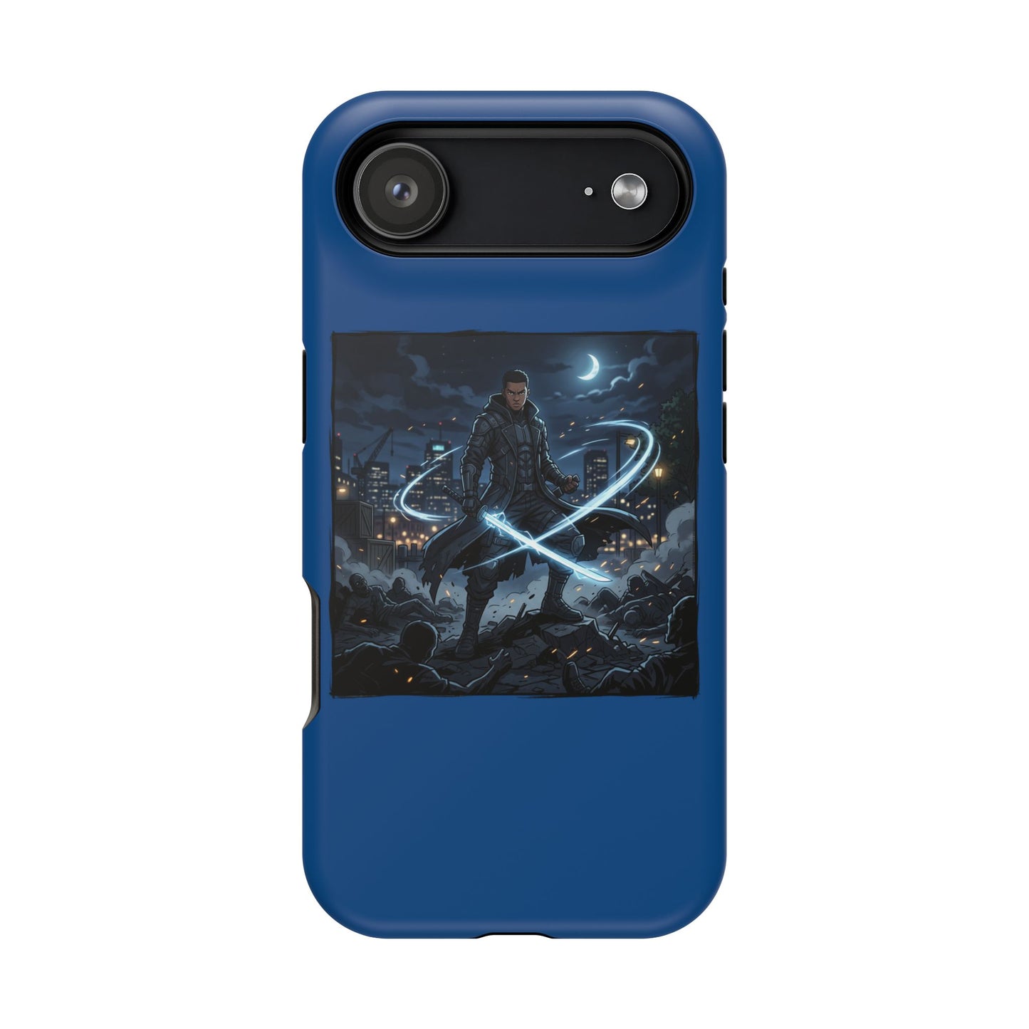 Magnetic Impact-Resistant Phone Case — Night Warrior Sci‑Fi Design